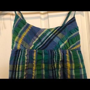 Plaid Tank Top Cool Colors Seersucker Fabric Kirra